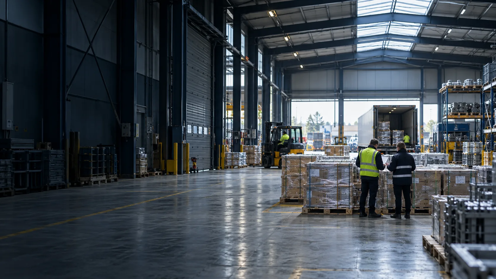Ilustrační fotografie průmyslové logistiky a připravených dodávek